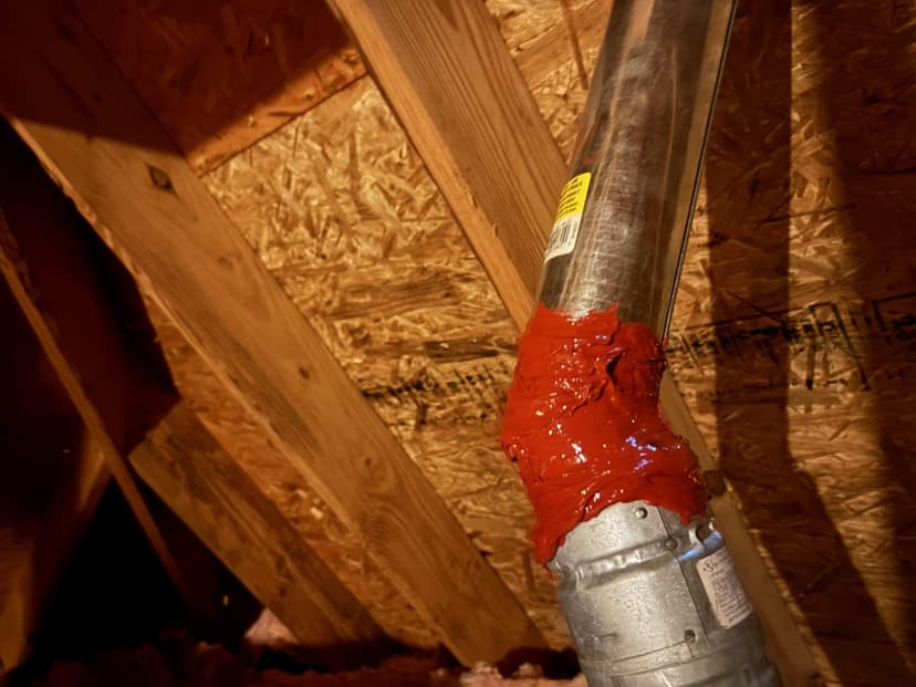 repair the damaged natural gas heating and water heater vent pipes