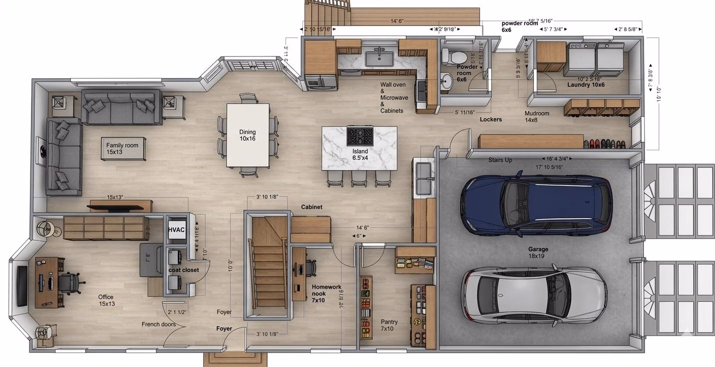 remodel the first floor with a 6-foot utility area bump out