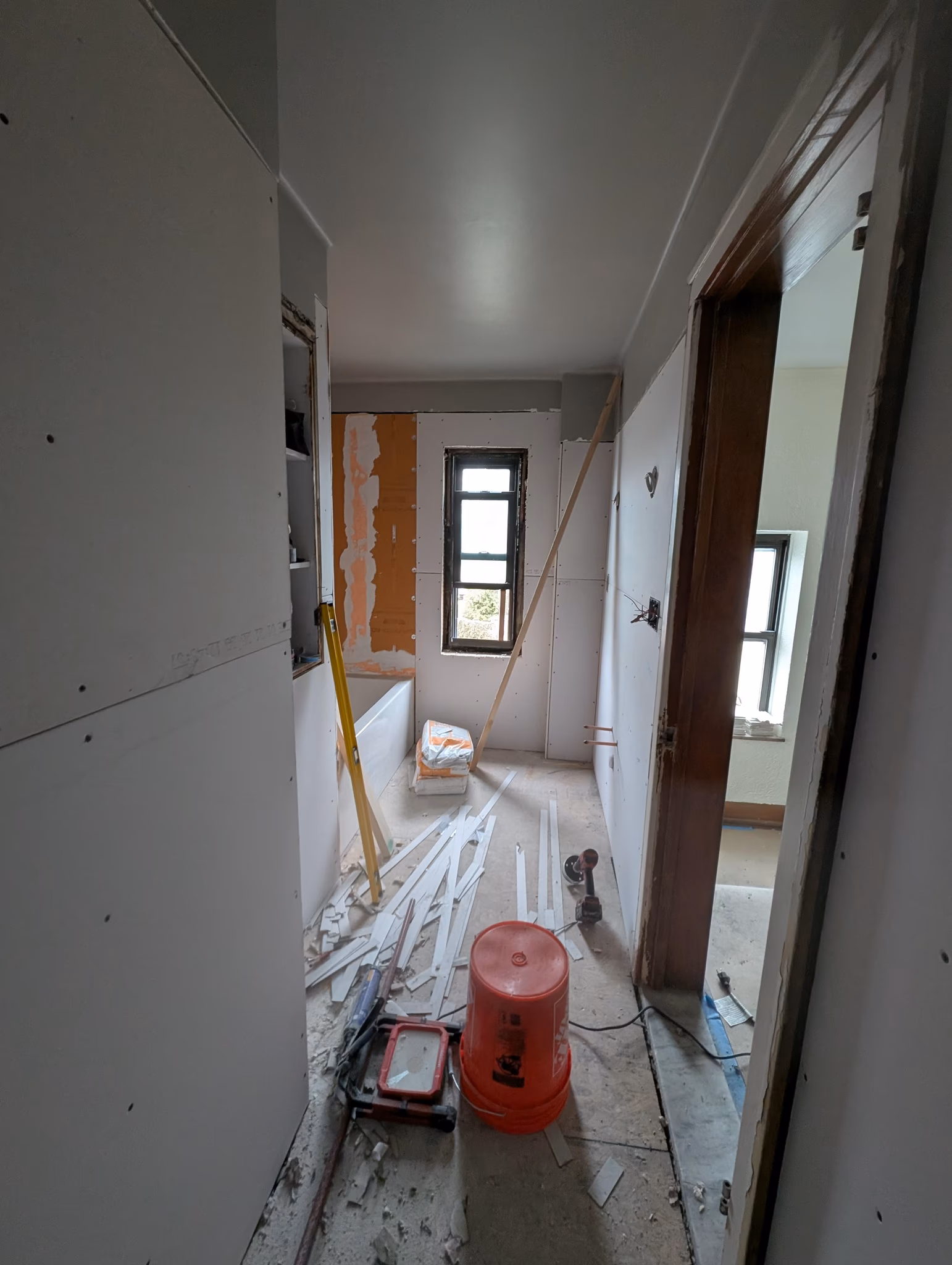 finish drywall or backer board installation