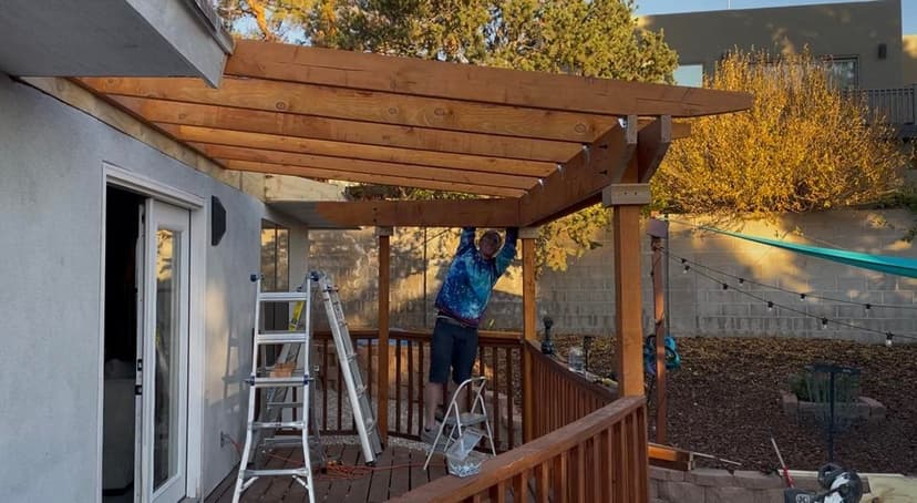 build a weatherproof pergola on an existing deck