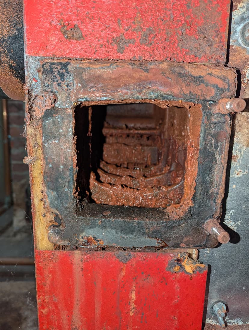 remove and replace an oil steam boiler