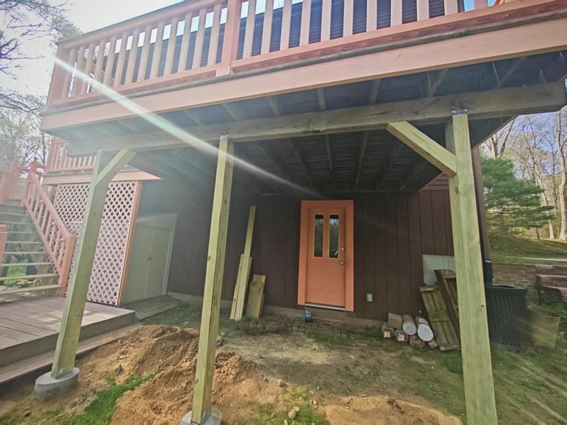 replace deck footers and posts with additional minor repairs