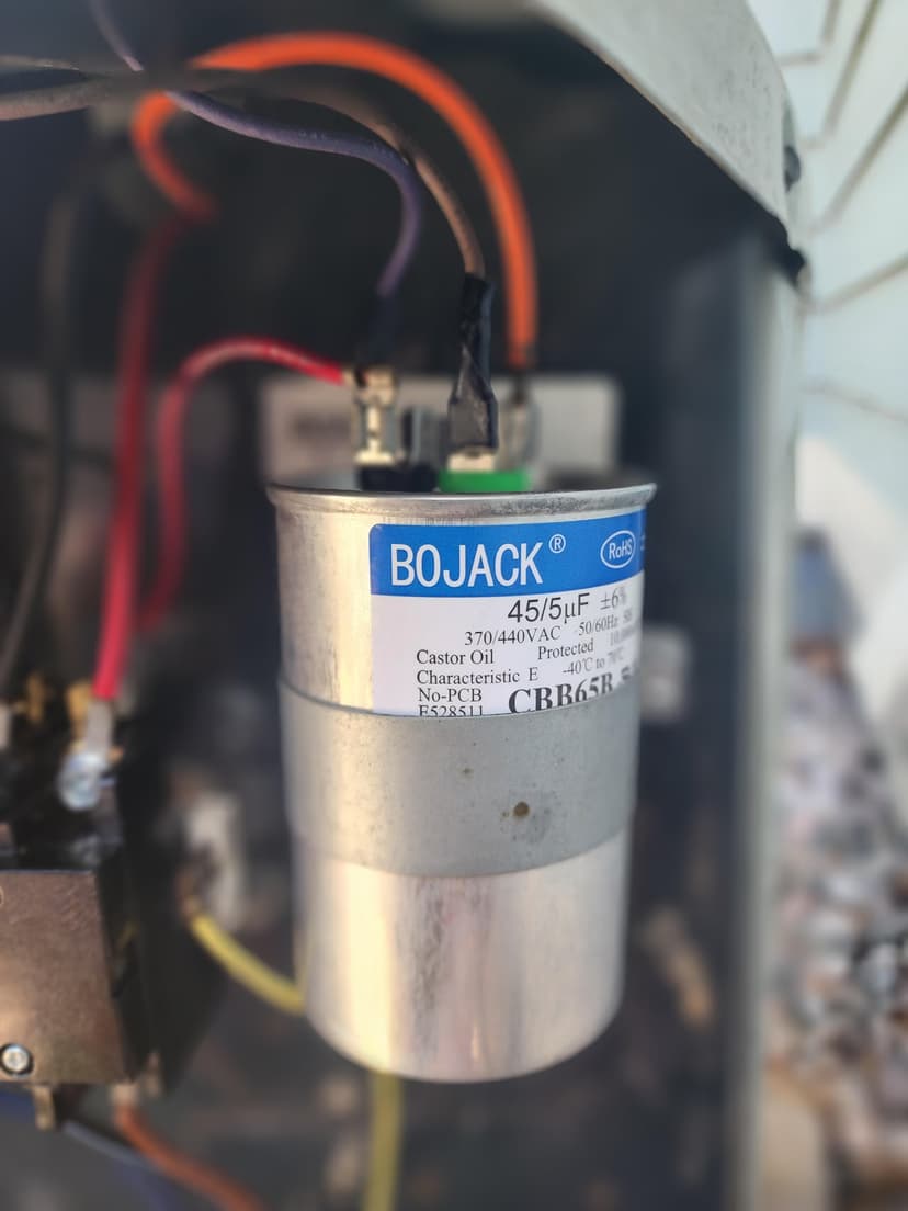 replace capacitor, contactor, and clean AC unit