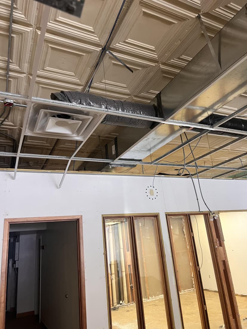 modify ductwork for exposed ceiling